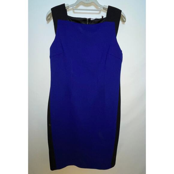 T Tahari Colorblock Sheath Dress - Size 12 - Full Zip at Back - Picture 1 of 13